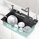 Smart Stainless Steel Kitchen Sink 75 × 46 cm, 4-Button with Swivel Mixer and Bidet Spray, Grey - Image 6