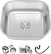 Seven Steel 4338 Stainless Steel Kitchen Sink, 43 × 38 cm, Flat Edge with 3 inch Waste Set, Chrome - Image 2