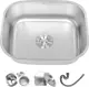 Seven Steel 5043 Stainless Steel Kitchen Sink, Chrome, 50 × 43 cm, Flat Lip with 3 inch Drainage Set - Image 2