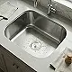 Seven Steel 5043 Stainless Steel Kitchen Sink, Chrome, 50 × 43 cm, Flat Lip with 3 inch Drainage Set - Image 1