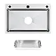 Mans Handmade MA 6047 Stainless Steel Kitchen Sink, Chrome, 60 × 47 cm, 0.8 mm Thickness with Dish Drainer, 2.5 mm Edge, 3 Holes and 3 inch Waste