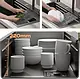 Smart Home Handmade LTS 7546 Kitchen Sink, 75 × 46 cm, with 3-Function Pull-Out Mixer, Waterfall Mixer, Filter Tap, Cup Washer, Soap Dispenser, Knife Drainer, Cutting Board and 2 Baskets, Black - Image 6