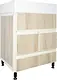 Uni Metal Floor Vanity Unit Uni 60 BEWO, Wooden Beige, 60 cm, 2 Doors and Drawer - Image 1