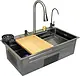 Smart Home Lotus LO 7545 Kitchen Sink, Flat Edge, 45 × 75 cm, Black with All Accessories - Image 3