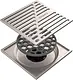 GX-0011000 Square Stainless Steel Drain Cover 10 × 10 cm with Plastic Mesh Outlet, Chrome - Image 2