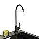 Smart Home Hans Korian KMS 750 BL Smart Kitchen Sink, Flat Edge, 46 × 75 cm, with All Accessories, Black - Image 7