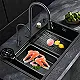 Smart Home Hans Korian KMS 750 BL Smart Kitchen Sink, Flat Edge, 46 × 75 cm, with All Accessories, Black - Image 2