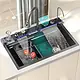 Smart Digital Piano Kitchen Sink TS SD 750 B, Flat Edge, 45 × 75 cm, Black, 5 Buttons with Accessories - Image 2