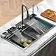 Smart Digital Piano Kitchen Sink TS SD 750 B, Flat Edge, 45 × 75 cm, Black, 5 Buttons with Accessories - Image 3