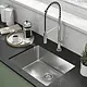 Alpha AL 4338 Stainless Steel Kitchen Sink, Flat Edge, 38 × 43 cm, 1 mm Thickness with 3 inch Drainage Set - Image 1