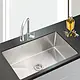 Alpha Handmade AL 5848 M8 Stainless Steel Kitchen Sink, Flat Edge, 58 × 48 cm, 0.8 mm Thickness, with Soap Pump and 3 inch Waste Set - Image 4
