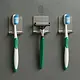 Alfa Stainless Steel 3-Hook Set (1 Shaver Holder + 2 Toothbrush Holders), Double-Face Adhesive Mounting - Image 1