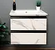 B-Style Raya 60 515 HPL Treated Wood Vanity Unit, 60 cm, Carrara White, 2 Drawers - Image 1
