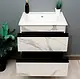 B-Style Raya 60 515 HPL Treated Wood Vanity Unit, 60 cm, Carrara White, 2 Drawers - Image 2