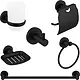 Infinity IN 140 B Bathroom Accessories Set, Black, 6 Pieces - Image 2