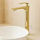 Haddad Round Decorative Tall Basin Mixer, Gold - Image 1