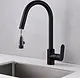Berlin 3192B Pull-Out Kitchen Mixer, Matte Black, Round Spout, Height 39 cm - Image 1