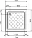 Ideal Standard Square Shower Tray 80 × 80 cm with Side Panel, White - Image 3