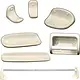 Ideal Standard Studio Ceramic Accessories Set, 6 Pieces, Pergamon - Image 2