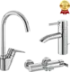 Kludi RAK 3-Piece Mixer Set (Prime RAK 12000 Basin Mixer, Passion RAK 13002 Bath & Shower Mixer, Polaris RAK 10050 Kitchen Mixer), Chrome - Image 1