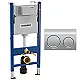 Geberit Duofix Alpha 458233001 Full Frame Concealed Cistern, 12 cm Thickness, with Round Glossy Chrome Flush Plate 115040215 - Image 10