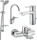 Kludi RAK Mixer Set & Shower Column (Passion Basin Mixer RAK13000, Polaris Kitchen Mixer RAK10050, Passion Bath & Shower Mixer RAK13102, Shower Column RAK42005), Chrome - Image 1