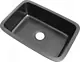 High Stone 306 Granite Kitchen Sink, Outer 68 × 41 cm, Inner 61 × 39 cm, Depth 19 cm, without Mixer Hole, with 3 inch Waste, Black Stress - Image 2