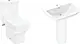 Hansgrohe Greek Ted Bathroom Set, Toilet with Shower, Cistern, Standard Toilet Seat & Cover, and 60 cm Basin with Full Pedestal, Mixer Hole and Overflow, White - Image 1
