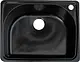 Sanipure High Stone HI 303 BS Granite Kitchen Sink, Black Stress, 43 × 56 cm, with 3 inch Waste Set - Image 1