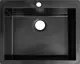 Sanipure High Stone HI 305 B Granite Kitchen Sink, Black, 50 × 60 cm, with 3 inch Waste Set - Image 1
