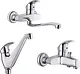 Gold Mixer Set (Basin Mixer 2037, Bath Mixer 2013, Wall-Mounted Kitchen Mixer 2020) Chrome - Image 1