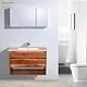 HPL Counter Wood Vanity Unit with Belovo Basin, Grained Brown, 80 cm, Drawer and Open Space - Image 2