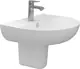Sanipure Vega Basin with Wall-Hung Column, Pergamon, 60 cm with Fixing Set - Image 1