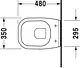 Duravit D-Code Wall-Hung Compact Toilet with Bidet Spray, Toilet Seat & Cover and Fixing Set, White - Image 2