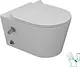Sanipure Titan 25424975 Wall-Hung Toilet with Hydrojet Internal Bidet Spray, Toilet Seat & Cover and Fixing Set, 40 × 54 cm, White - Image 2