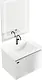 Beroia BE60EC03 PVC-Treated MDF Vanity Unit 60 × 46 cm, 2 Doors with Basin and Mirror, Glossy White - Image 3