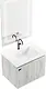 Beroia BE60EC03 PVC-Treated MDF Vanity Unit 60 × 46 cm, 2 Doors with Basin and Mirror, Glossy White - Image 6