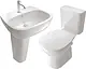 Whiteville Smart Bathroom Set, White, Complete P-Trap Toilet and 60 cm Basin with Full Pedestal - Image 1