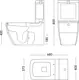Whiteville Edgy Back-to-Wall Toilet with Seat & Cover, Cistern with Mechanism, Internal Bidet Spray and Fixing Set, White - Image 2