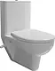 Sanipure Rosetta 268049 Close-Coupled Toilet with Shower, Soft-Close Seat & Cover, Bottom Inlet Cistern with Chrome Flush Button, White - Image 1