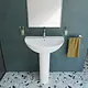 Sanipure Titan 037480 Basin 80 × 50 cm with Overflow, Mixer Hole and Full Pedestal, White - Image 1