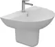 Sanipure Titan 037480 Basin 80 × 50 cm with Overflow, Mixer Hole and Half Pedestal, White - Image 2