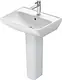 Duravit D-Neo Basin 65 cm with Full Pedestal and Fixing Set, White - Image 1