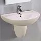 Ideal Standard Plan Basin with Half Pedestal, 65 cm, with Fixing Set, Pergamon - Image 2