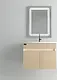 Beroia BE6001 MDF PVC-Treated Bathroom Vanity Unit 60 cm with Basin, Moisture and Steam Resistant, Light Grey - Image 3