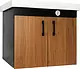 Quantum Wall-Hung MDF Melamine Vanity Unit, Black × Brown Wood, 2 Doors, 60 cm with Duravit D-Code Basin 65 cm, White 0342650000 - Image 2