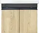 Quantum Wall-Hung MDF Melamine Vanity Unit, Black × Beige Wood, 2 Doors, 60 cm with Duravit D-Code Basin 65 cm, White 0342650000 - Image 1