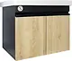 Quantum Wall-Hung MDF Melamine Vanity Unit, Black × Beige Wood, 2 Doors, 60 cm with Duravit D-Code Basin 65 cm, White 0342650000 - Image 2