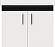 Quantum Wall-Hung MDF Melamine Vanity Unit, Black × Off-White, 2 Doors, 60 cm with Duravit D-Code Basin 65 cm, White 0342650000 - Image 1