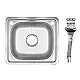 Mans MA 5045 Stainless Steel Kitchen Sink, Chrome, 50 × 45 cm, Thickness 0.8 mm, 2 Holes with 3 inch Drainage Set - Image 2